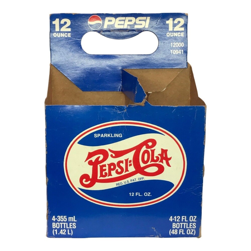 Vintage 1997 Pepsi-Cola Born in the Carolinas 4-Bottle Cardboard Carrier
